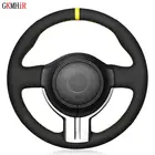 Ручная сшивка Мягкий черного цвета из натуральной кожи и замши чехол рулевого колеса автомобиля для Toyota 86 Subaru BRZ
