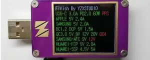 YZXstudio ZY1280 USB напряжение тока Емкость Быстрая зарядка QC4 PD3.0 MFI PPS тест