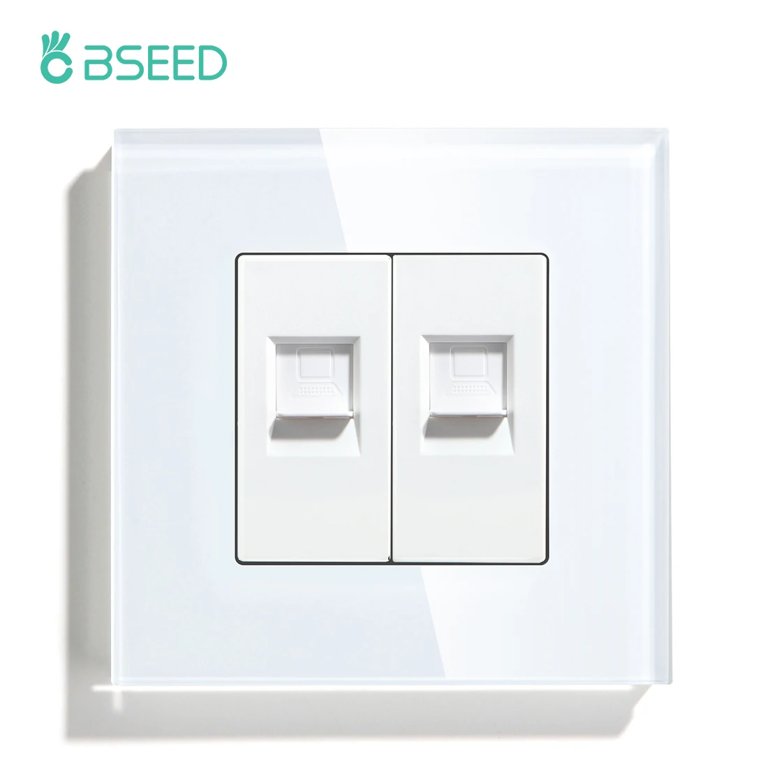 Двойные настенные розетки для интернета BSEED стеклянные ПК питания с закаленной