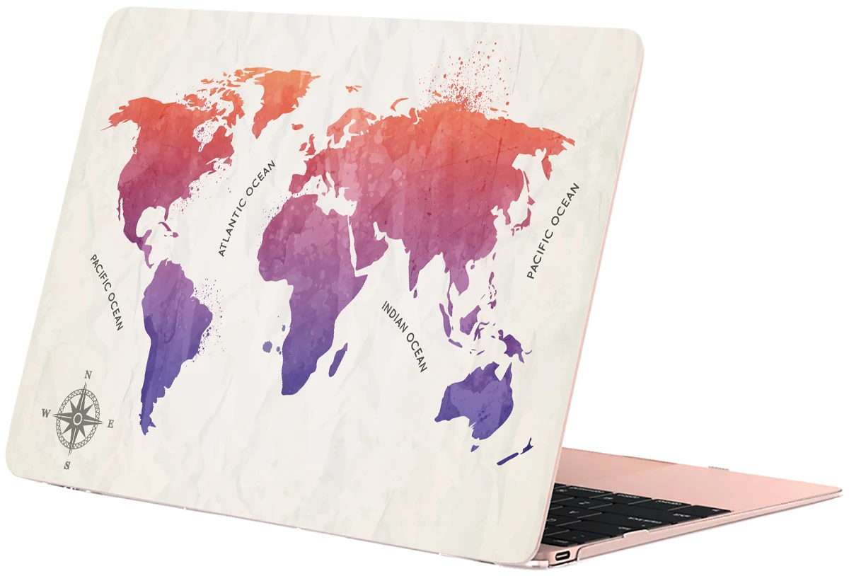 Чехол для Macbook Pro 13 M1 15 16 Air 11 12 чехол с рисунком карты мира Retina Touch Bar ID Жесткий