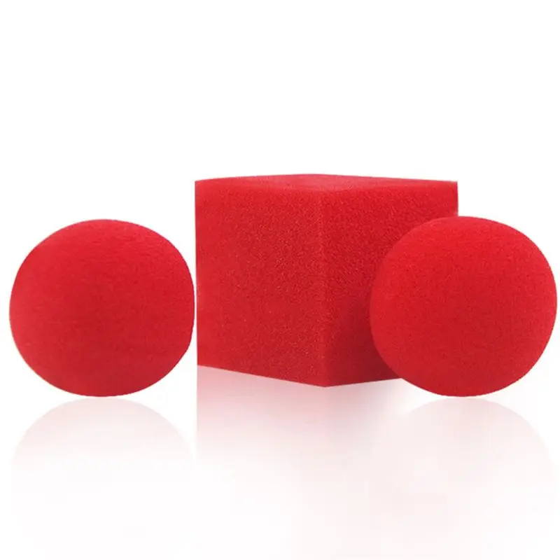 

1 Block/cube 2 Sponge Balls 1set Magic Tricks Props Magic show Classical Illusion magic Close Up Street