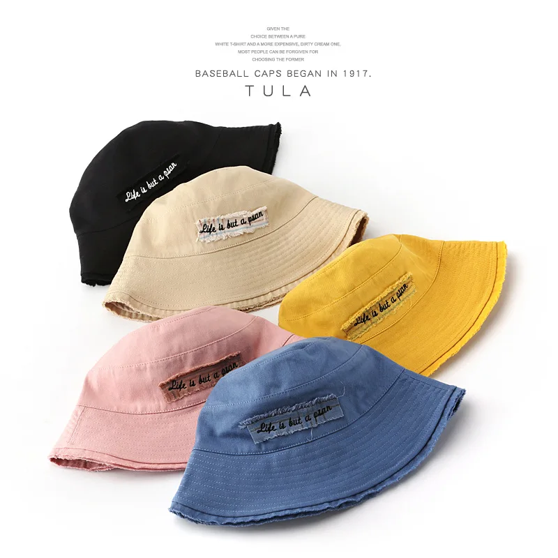 

Japanese Women's Spring and Summer Fashion Simple Double-sided Cotton Caps Korean Outdoor Female Sports and Leisure Bucket Hats