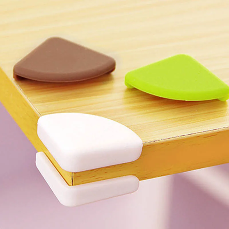 

4Pcs Table Corner Mat Crash Corner Guards Pads Children Safety Baby Safe Home Supplies Candy Color Silicone Table Corner Cover