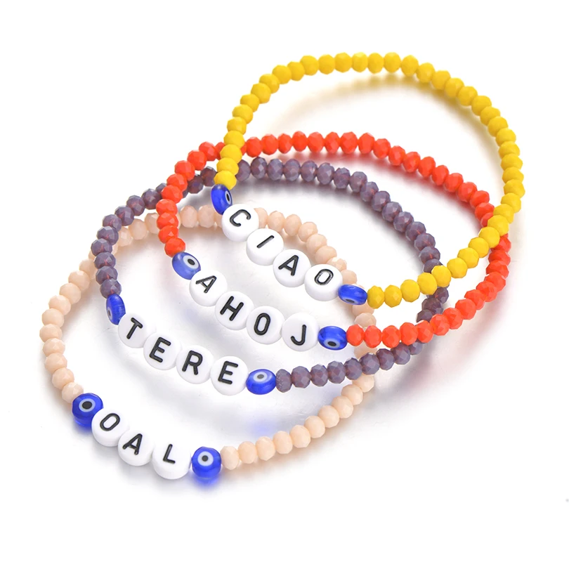 Браслеты IYOE с надписью Hello для женщин и мужчин 10 цветов акриловые буквы в стиле