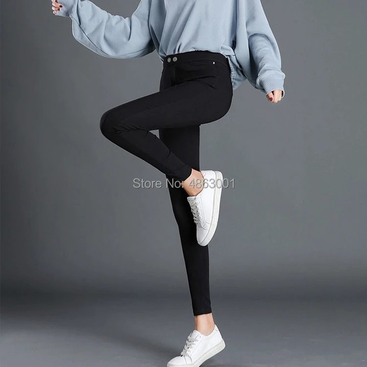 Женские леггинсы тонкие весенние и осенние эластичные брюки-карандаш с высокой