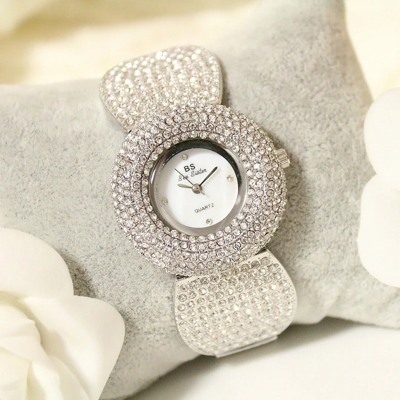 

Full diamond watch ladies 2021 luxury elegant dress ladies watch stainless steel ladies clock feminization