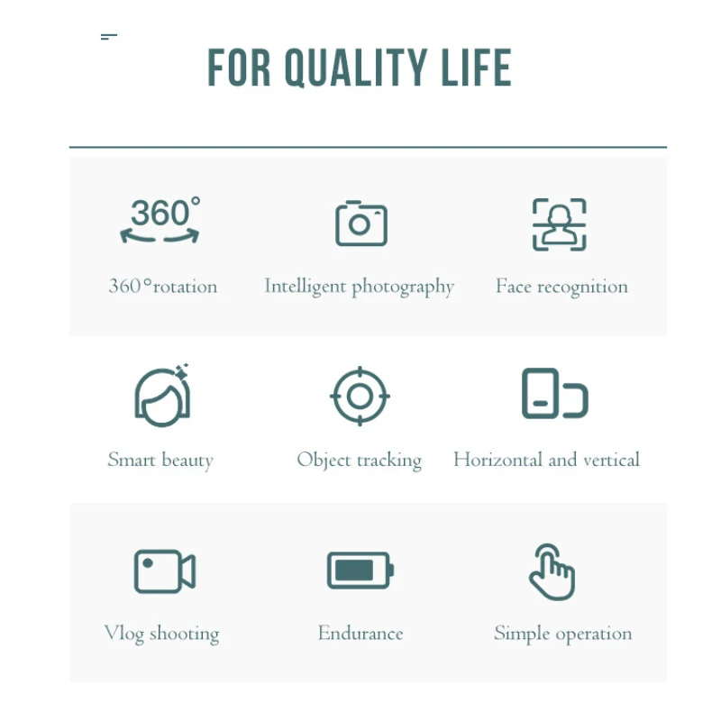 

Selfie Stick 360 Rotation Auto Face Object Tracking Phone Camera Handheld Gimbal Accessories For Mobile Phones Holder Stands