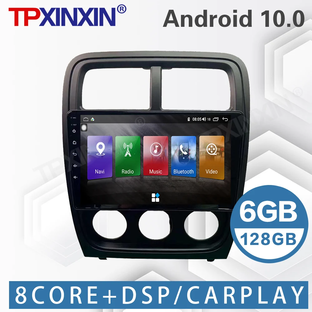 

6+128G For Dodge caliber 2010 2011 Android 10 car stereo radio multimedia video player GPS Navi Carplay Head Unit DSP