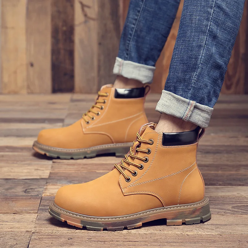 

mens fashion desert boots outdoors genuine leather shoes spring autumn platform botte ankle botas de homens zapatos chaussure