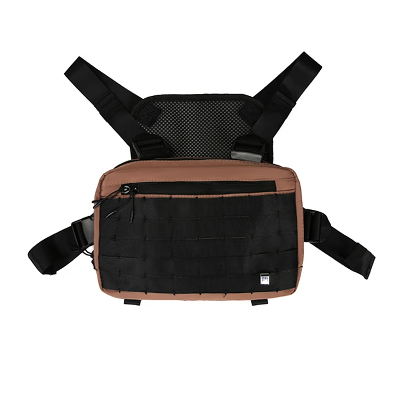 D chest rig bag Мужская тактическая нагрудная сумка Уличная функциональная хип-хоп Сумка Многофункциональная Мужская нагрудная сумка оснастка нагрудная сумка Kanye West - Цвет: D chest rig bag