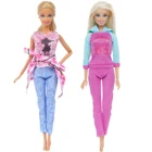 2 комплекта повседневной одежды, рубашка в клетку, жилет, брюки, спортивный костюм для кукольного домика, аксессуары для куклы Барби, детские игрушки