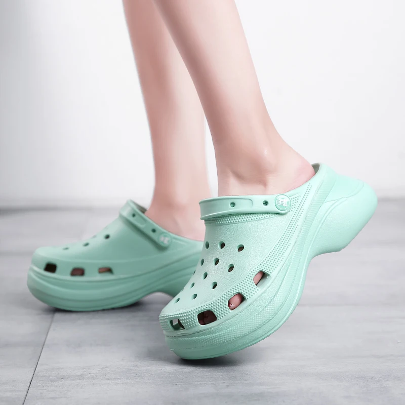 Сандалии женские на толстой нескользящей подошве босоножки высоком каблуке