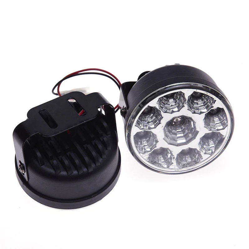 2 шт. 9 светодиодный DRL круглые противотуманные фары Дневные Фары Лампы 12v белого