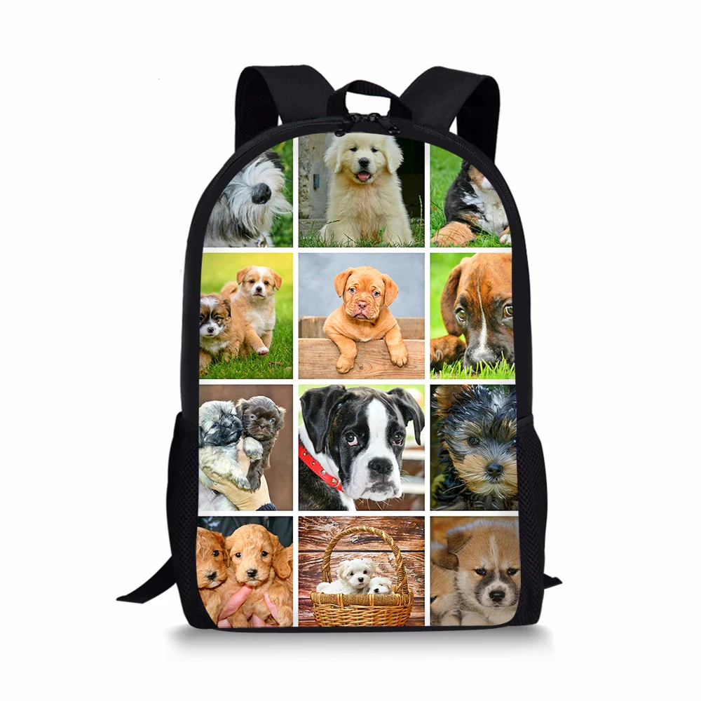 Забавная Милая собачка 16 дюймов школьная сумка для детей рюкзак Подростковая