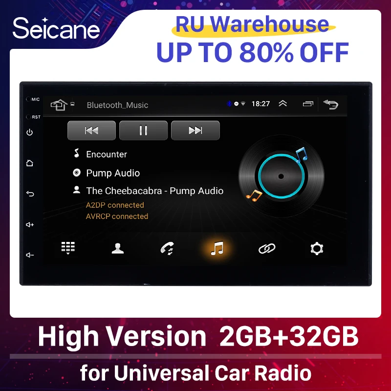 Универсальный мультимедийный плеер Seicane 1/2 ГБ + 32 Гб ПЗУ Android 9 1 радио 2Din GPS navi для VW