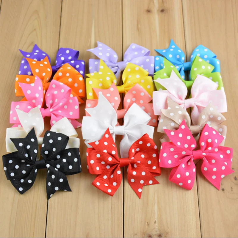 20 штук с узором в горошек и бантом из ленты грогрен разноцветный ласточкиным