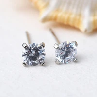 new silver earrings earrings beautiful simple temperament female classic smart zircon ear jewelry