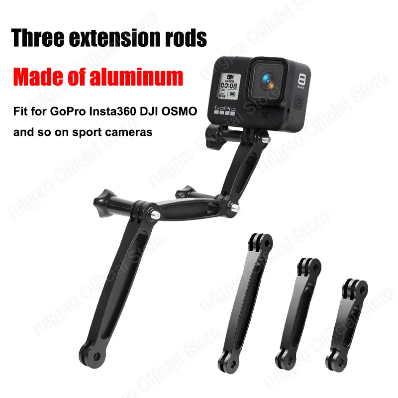 

CNC Aluminum Extension Mount Arm for Gopro Max fusion Hero 10 9 8 EKEN insta360 Cameras Photo Shooting Connect Bracket Adapter
