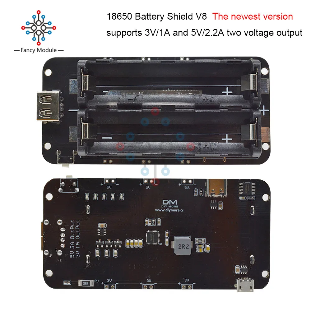 Diymore ESP8266 ESP32 2x18650 литиевая лампа 5 В/А внешний аккумулятор зарядный модуль Micro USB/Type