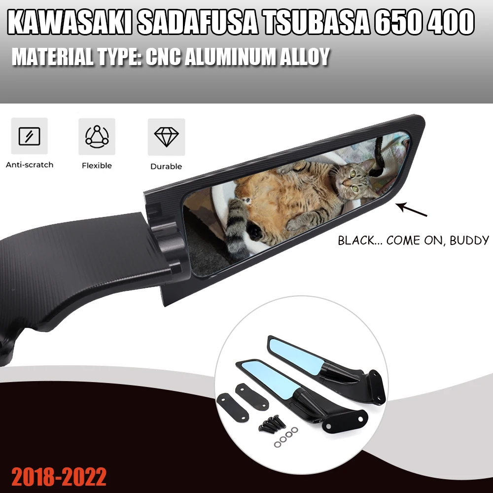 

Боковое зеркало для мотоцикла, регулируемое вращающееся зеркало заднего вида для Kawasaki Ninja 400 NINJA 650 2018 2019 2020 2021 2022