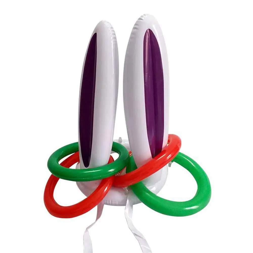 GloryStar надувные заячьи кроличьи уши шляпа с кольцами для игры|Украшения своими