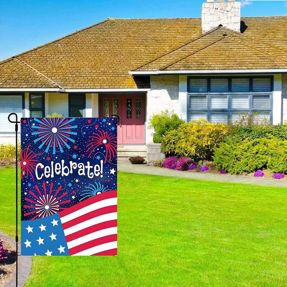 4 июля сад флаг двухсторонний открытый для сада патриотические США звезды полосы