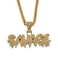 secret boys savage fashion hip hop necklace brass gold color 24inch charm chain for men gifts