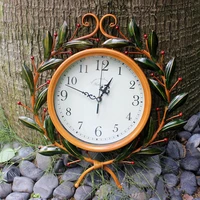 45cm vintage olive branch wall clocks mute hanging clock digital wall clock home garden decor innovative quartz clock art crafts
