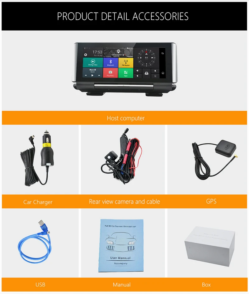 7 дюймов 4G Автомобильный видеорегистратор Камера gps FHD 1080P Android Dash Cam навигация ADAS