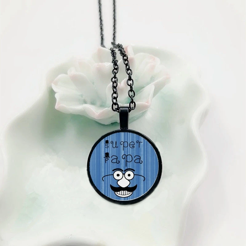 Новое модное Очаровательное ожерелье с подвеской из стекла надписью Love Dad E Suis Un