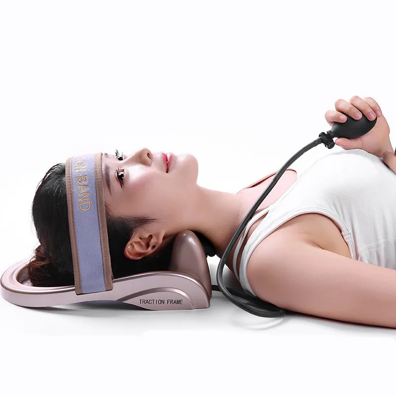 Manual Air Pressure Cervical Vertebra Tractor Neck Massager Protection Pneumatic Convenient | Красота и здоровье