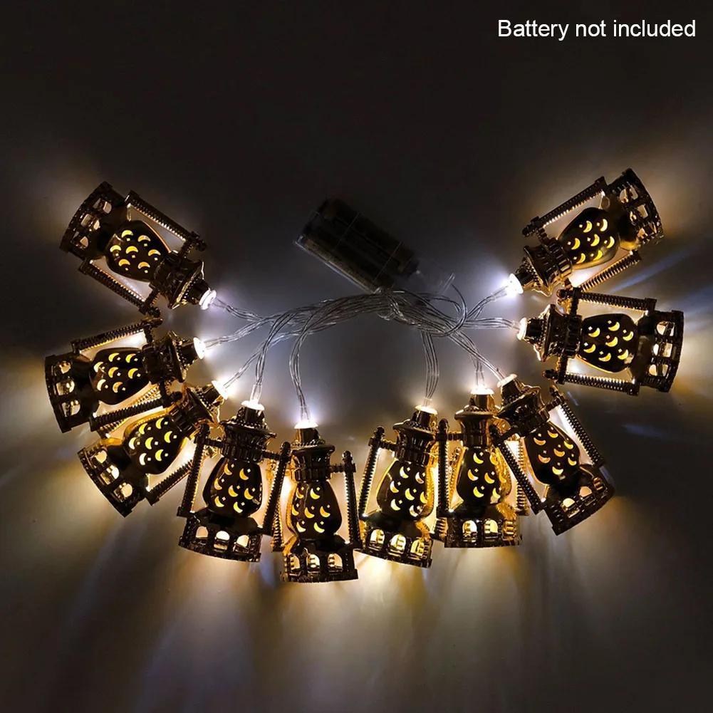 

Eid Mubarak Home Decor LED Fairy Light Lanterns Holiday Muslim Ramadan Indoor Outdoor Battery Powered String Festival Oil Lamp