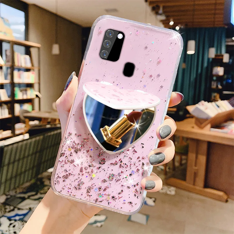 

Heart Mirror Sequins Glitter Phone Case For Samsung Galaxy A71 A51 A01 A11 A12 A21 A21S A31 A41 A42 A81 A91 M31 M51 M31S Cover