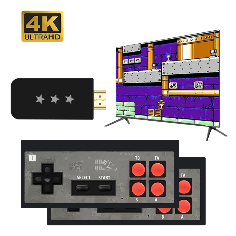 

USB Wireless Handheld TV Video Game Console Build In 568 Classic 8 Bit Game mini Console Dual Gamepad HDMI-Compatible Output