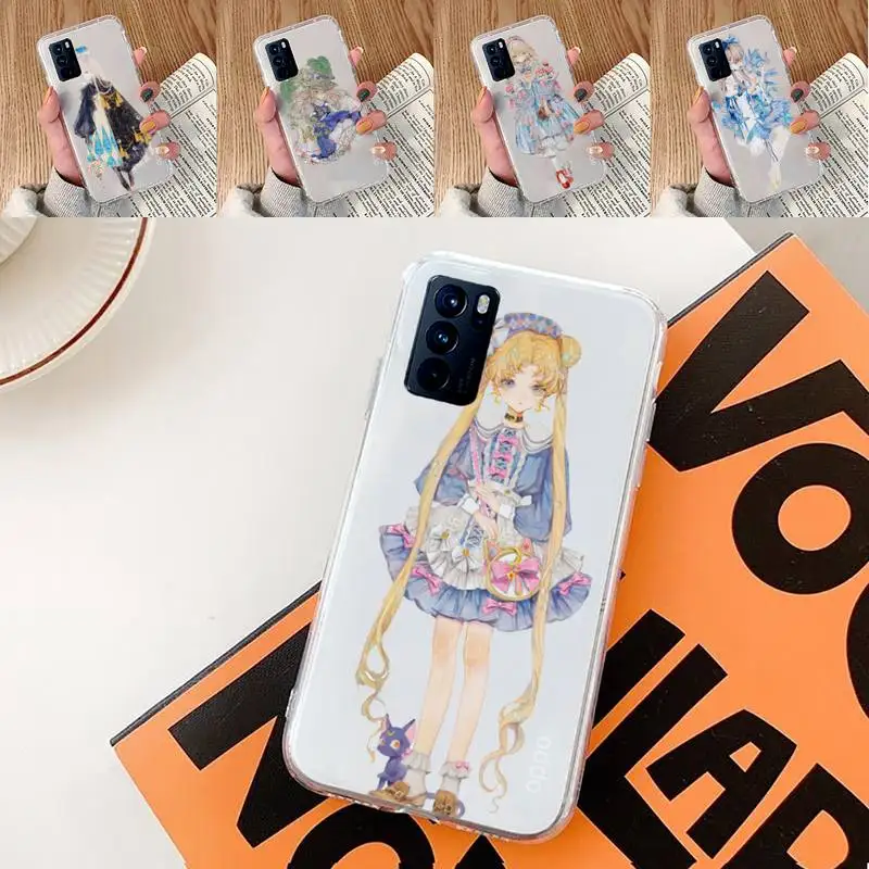 

Cute and beautiful lolita Phone Case Transparent For oppo A57 A93 A73 A59 A55 A72 A77 A79 A83 A91 A92 A11 F9 A53 A52 S