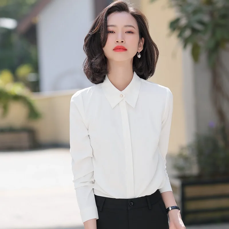 Women shirt Slim spring autumn Long sleeve OL Formal Business Blouses &amp Shirts Woman 981 | Женская одежда