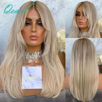 ombre light ash blonde lace front wig fringe cut 13x413x6 human hair wigs brazilian remy hair natural straight 150 180 qearl