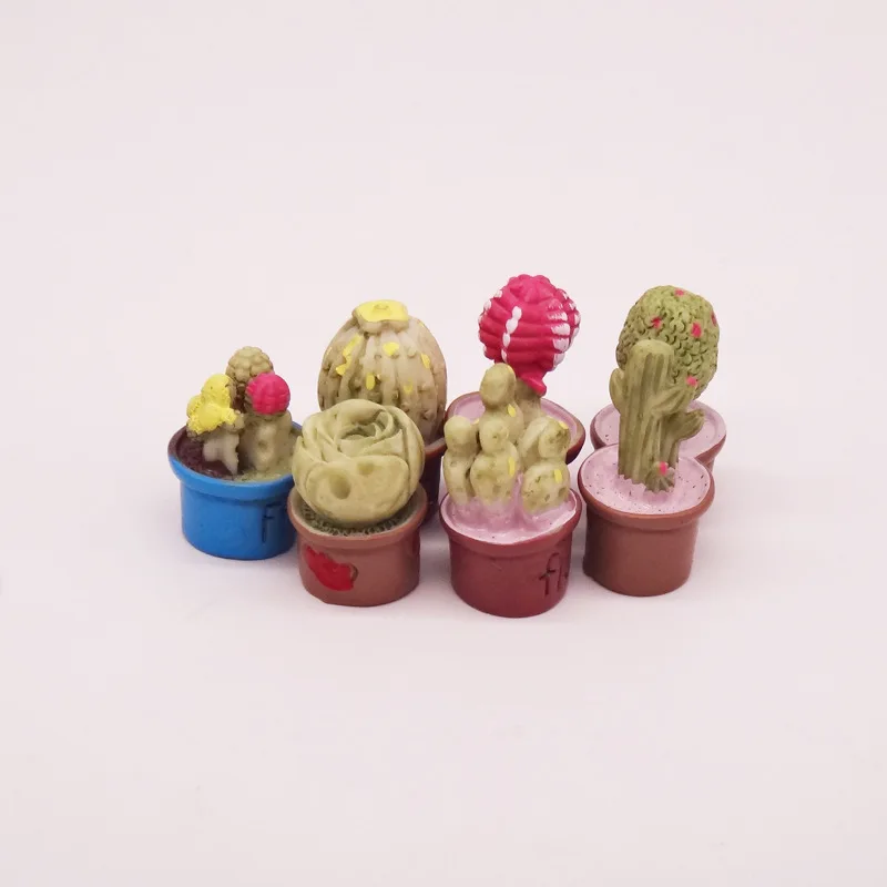 Figuras de Cactus en miniatura para casa de mu&ntilde;ecas, plantas verdes en miniatura, &aacute;rbol en maceta, decoraci&oacute;n de paisaje de jard&iacute;n, accesorios de simulaci&oacute;n DIY, juguetes, 1:12-0