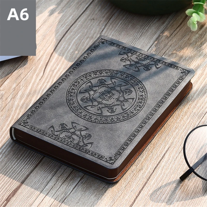 

Portable Vintage Pattern PU Leather Notebook Diary Notepad Stationery Gift 090F