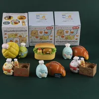 JY 6pcs/lots Japan chef series ornaments decorative Bread toast burger Action Figures vinyl  WJ01