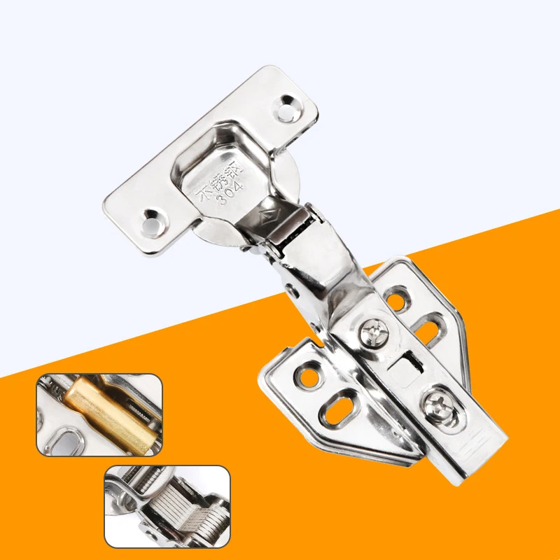 

1pcs Hinge Stainless Steel Door Hydraulic Hinges Damper Buffer Cabinet Wardrobe Door Damping Spring Mute Door Hinge Full/Embed