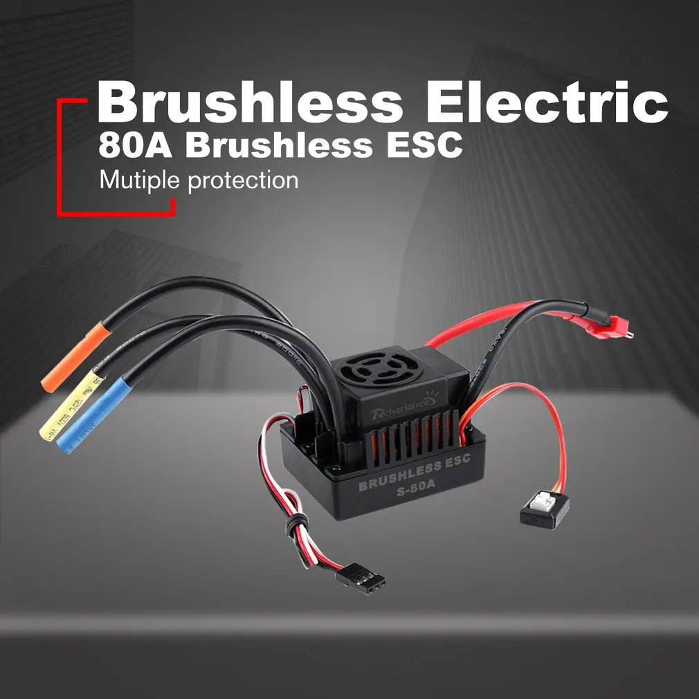 

Rcharlance 45/60/80/120A Brushless ESC Electric Speed Controller Waterproof Low Voltage Cut-off Protection RC Part Accessory