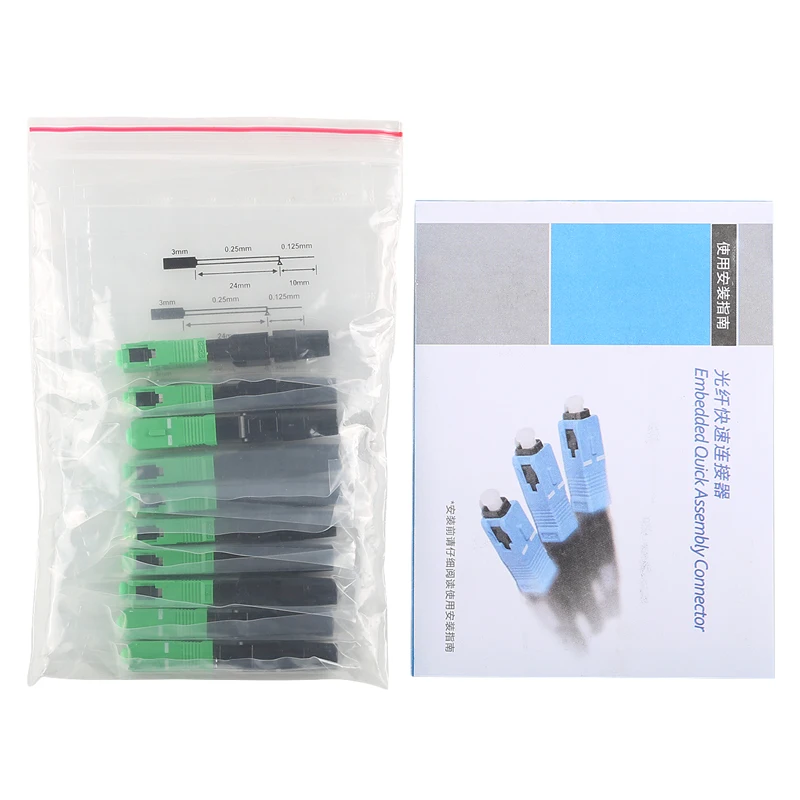 100 шт. SC APC Одномодовый волоконно-оптический Быстрый коннектор FTTH холодный |