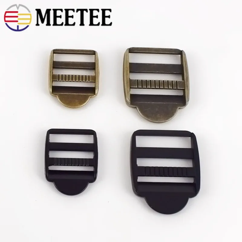 Meetee 4pcs ID20/25/32mmMetal Tri-Glide Backpack Shoulder Strap Adjustment Buckle DIY Webbing Belt AdjustClasp Buckles Accessory | Дом и сад