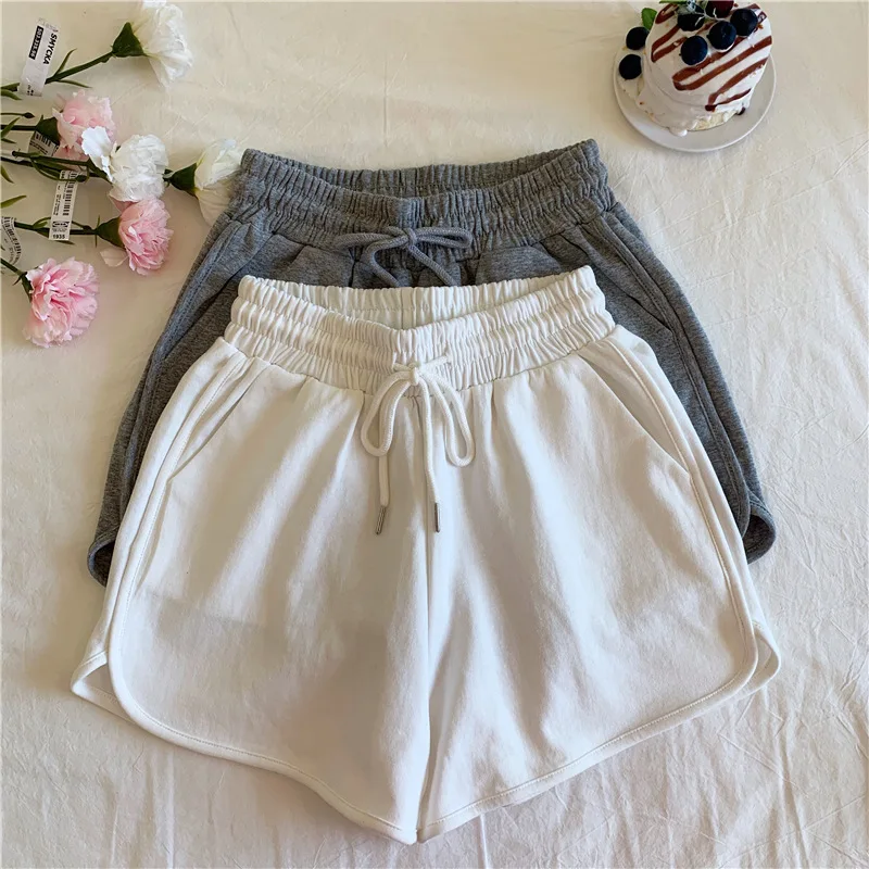 

Plus Size All-match Women Pant summer Casual Lady Loose Solid Leisure Female Workout Waistband Skinny Stretch Shorts