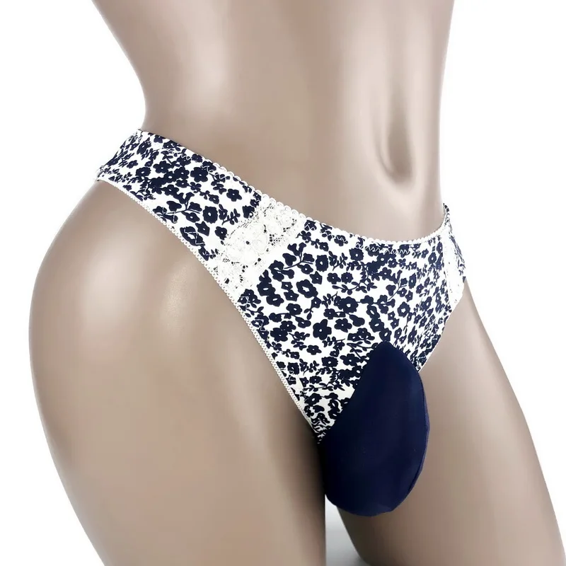 Трусы танга мужские кружевные пикантное нижнее белье трусы для пениса с карманом