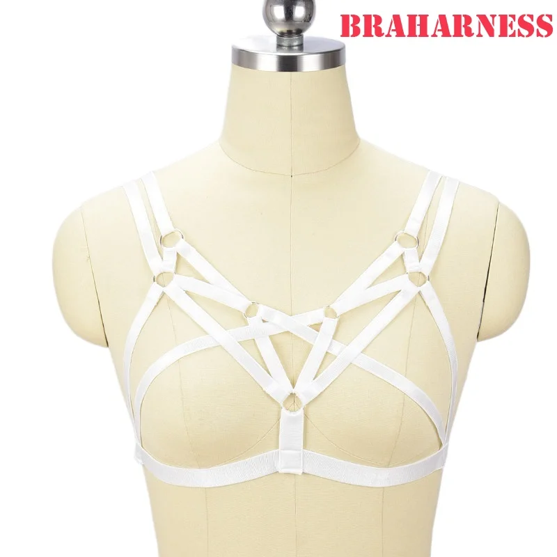 

Women Fetish Chest Bondage Harness Lingerie Harajuku Sexy Body Harness Bra Sexy Lingerie Bodysuit Cosplay White Goth Clothes