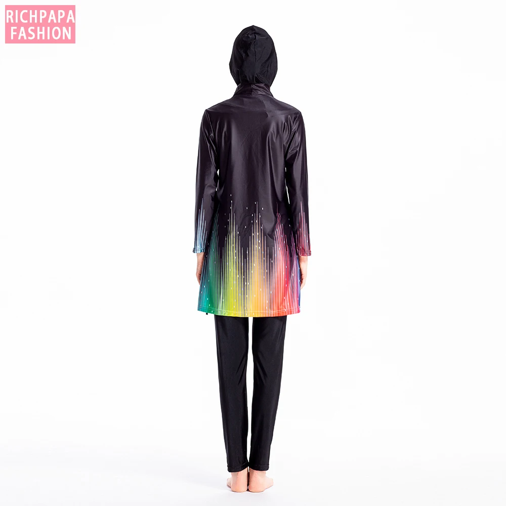 Цветочный скромный Мусульманский купальник женский мусульманский из 3 частей с