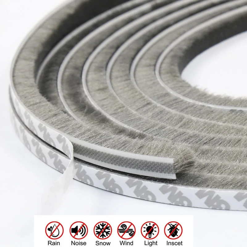 

New Brush Strip Self Adhesive Door Window Sealing Strip Home Door Window Wind-proof Sound Insulation Wind-proof Strip Gasket