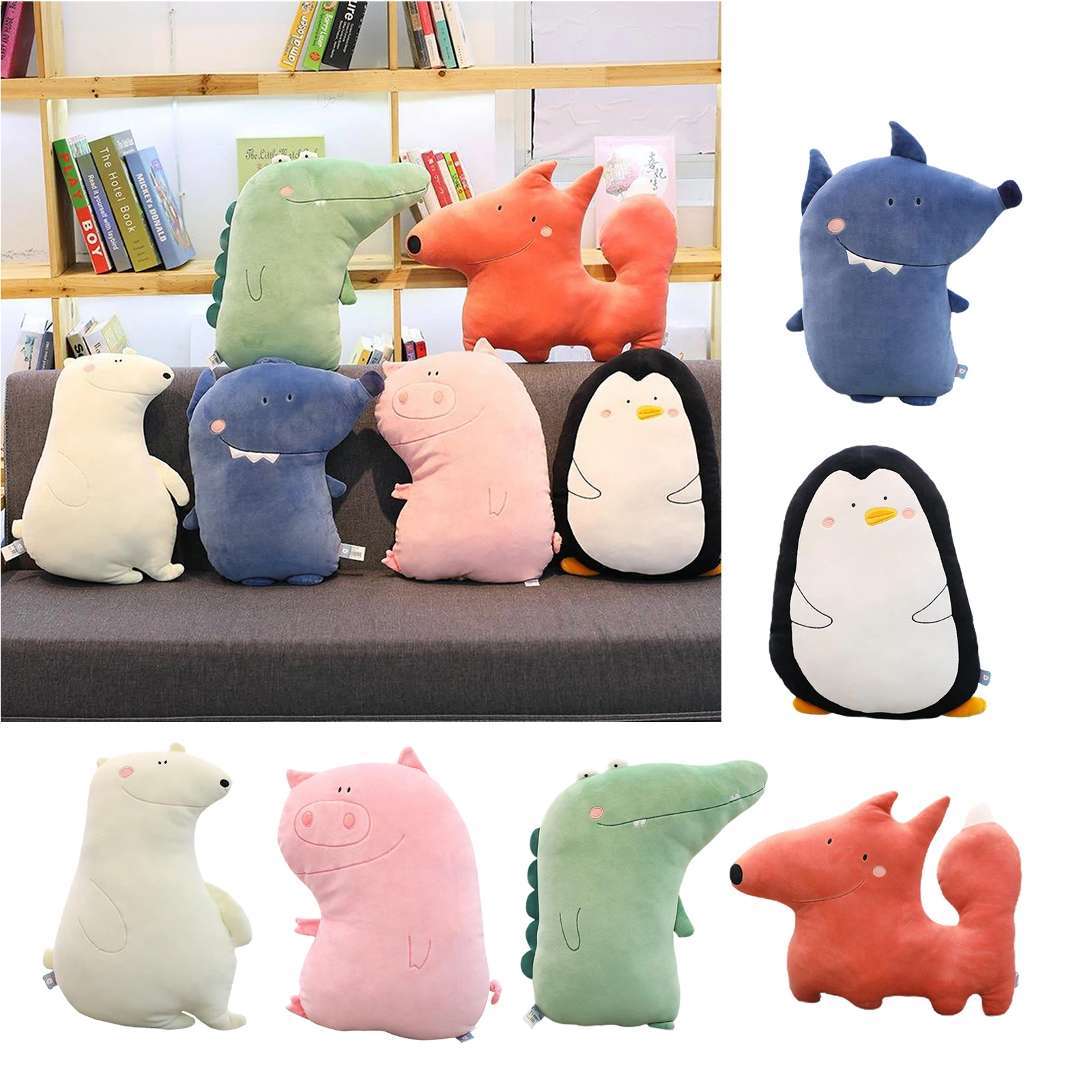 

Chubby Cartoon Pillow Soft Fat Hugging Pillow Stuffed Plush Animal Toy Cute Pillows Xmas Kids Gift